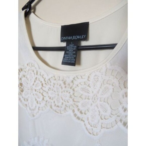 Cynthia Rowley Cream Lace Overlay Tank - Picture 2 of 3
